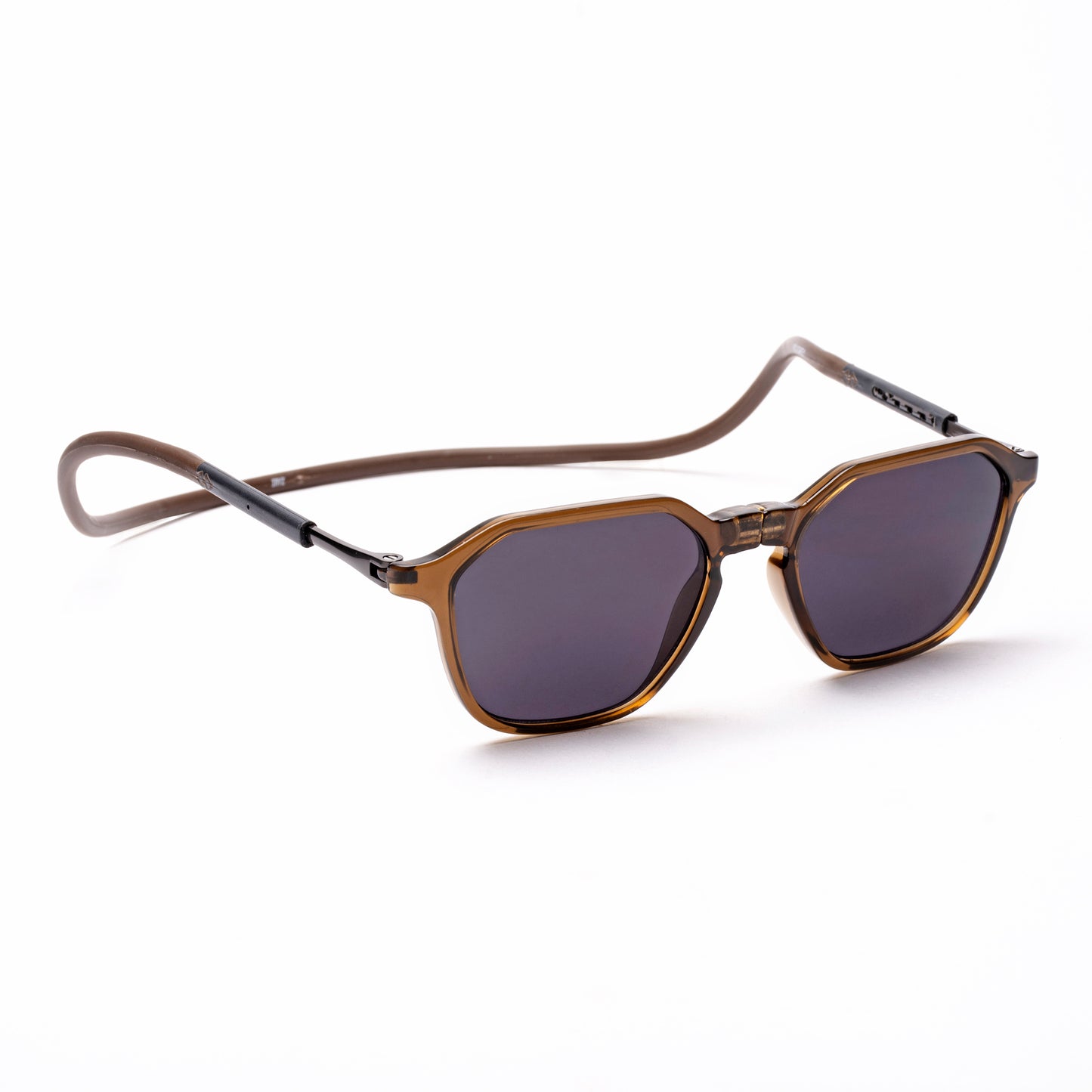 Hexagon Shape- Brown Frame -Magnetic Sunglasses