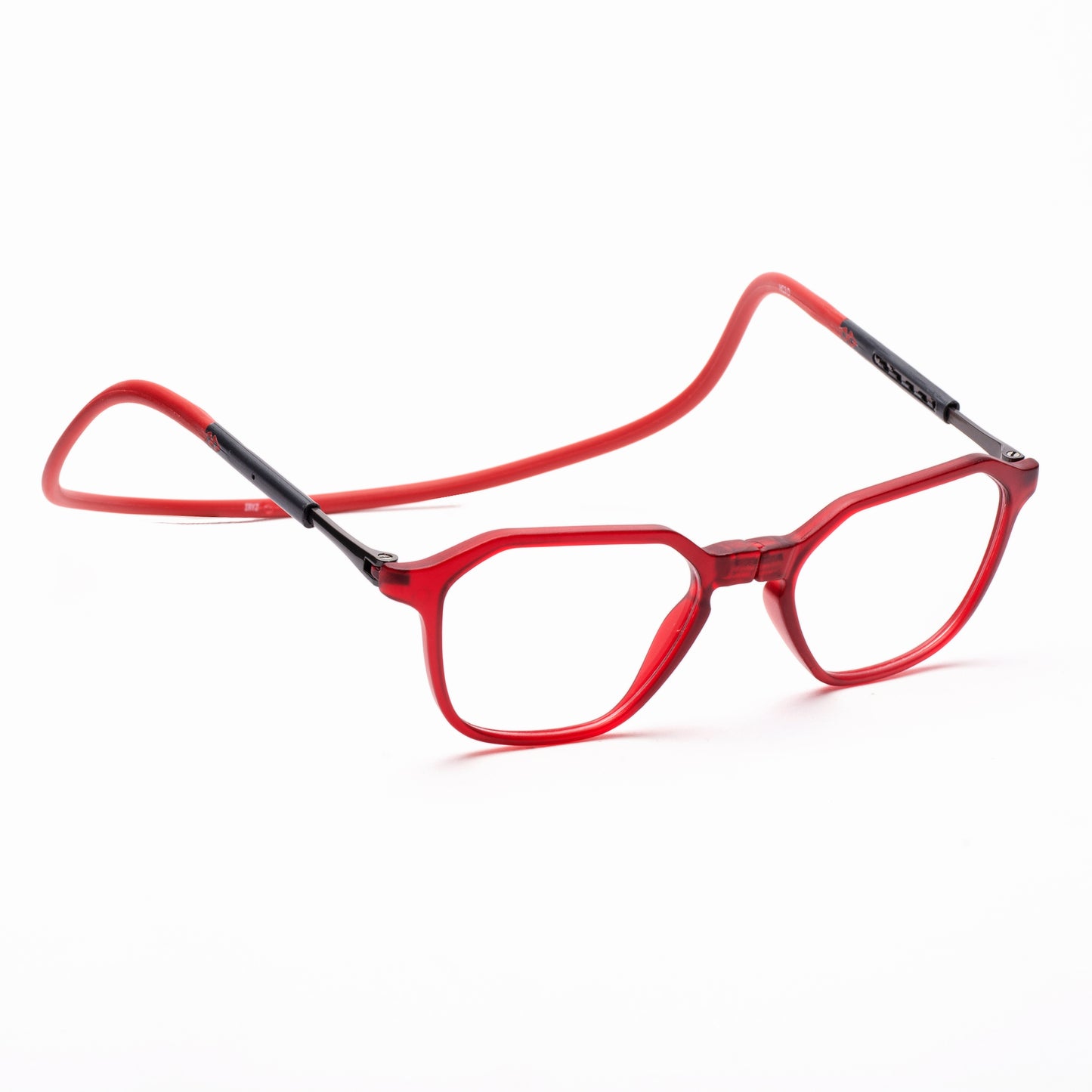 Hexagon shape Hang In Neck Reading Glasses With Flexible Head Band.