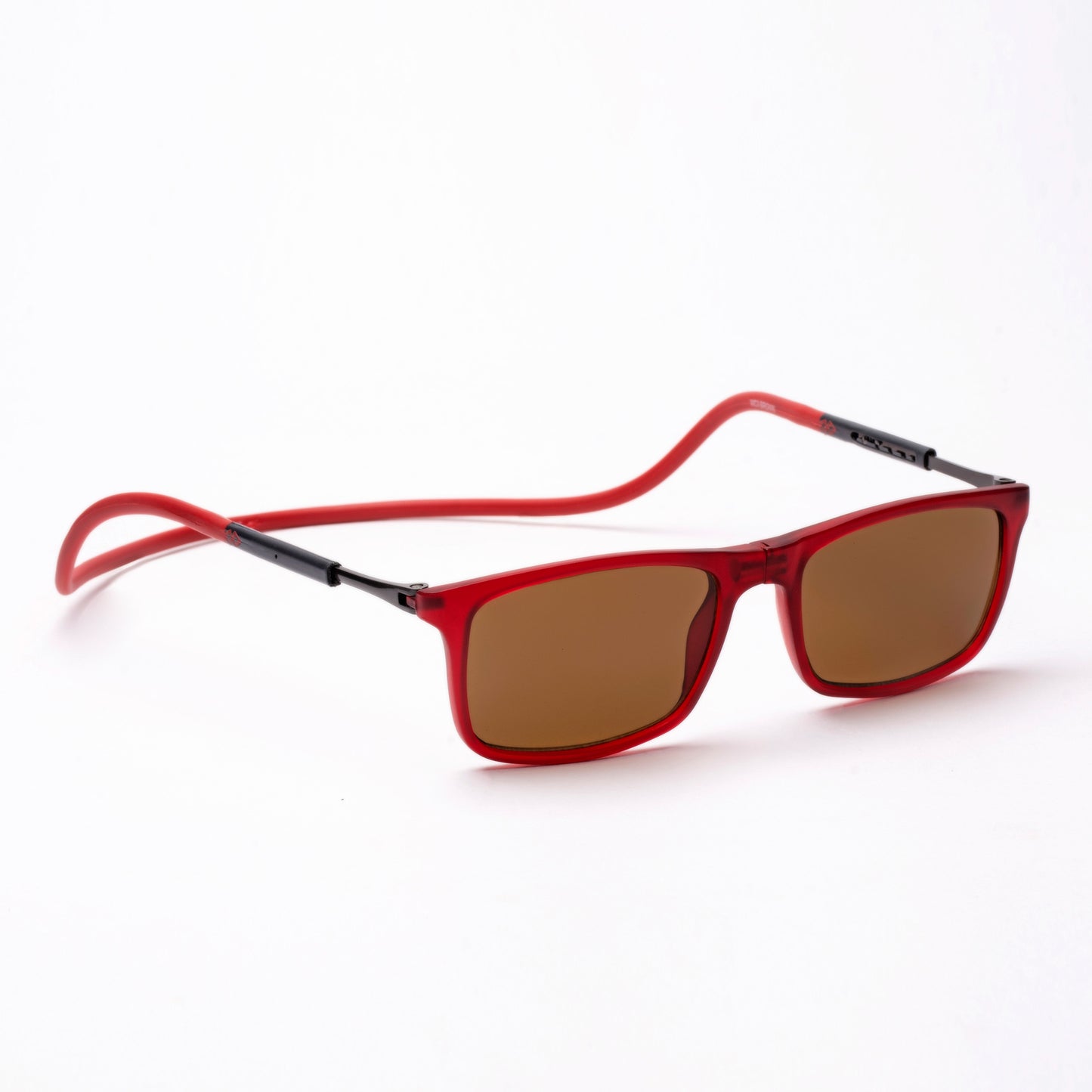 Classic Square- Matte Red Frame -Magnetic Sunglasses