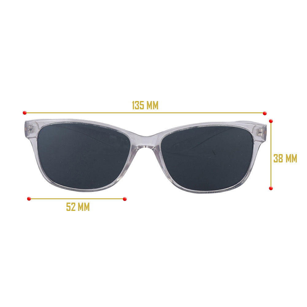 Transparent Frame-Grey Lens- Unisex Sunglasses with long hang in neck sides