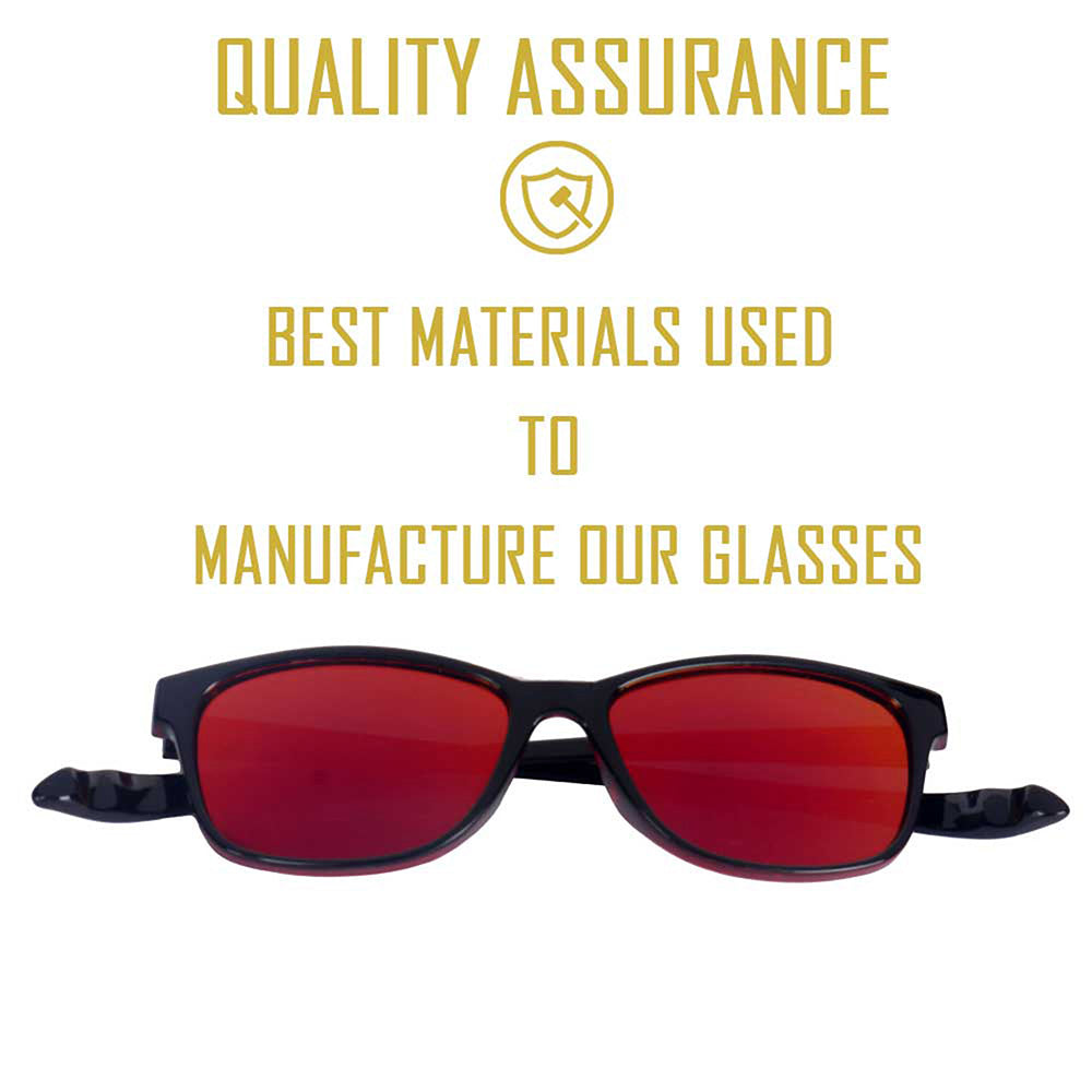 Wine Red Frame-Mirror Red Lens- Unisex Sunglasses with long hang in neck sides.