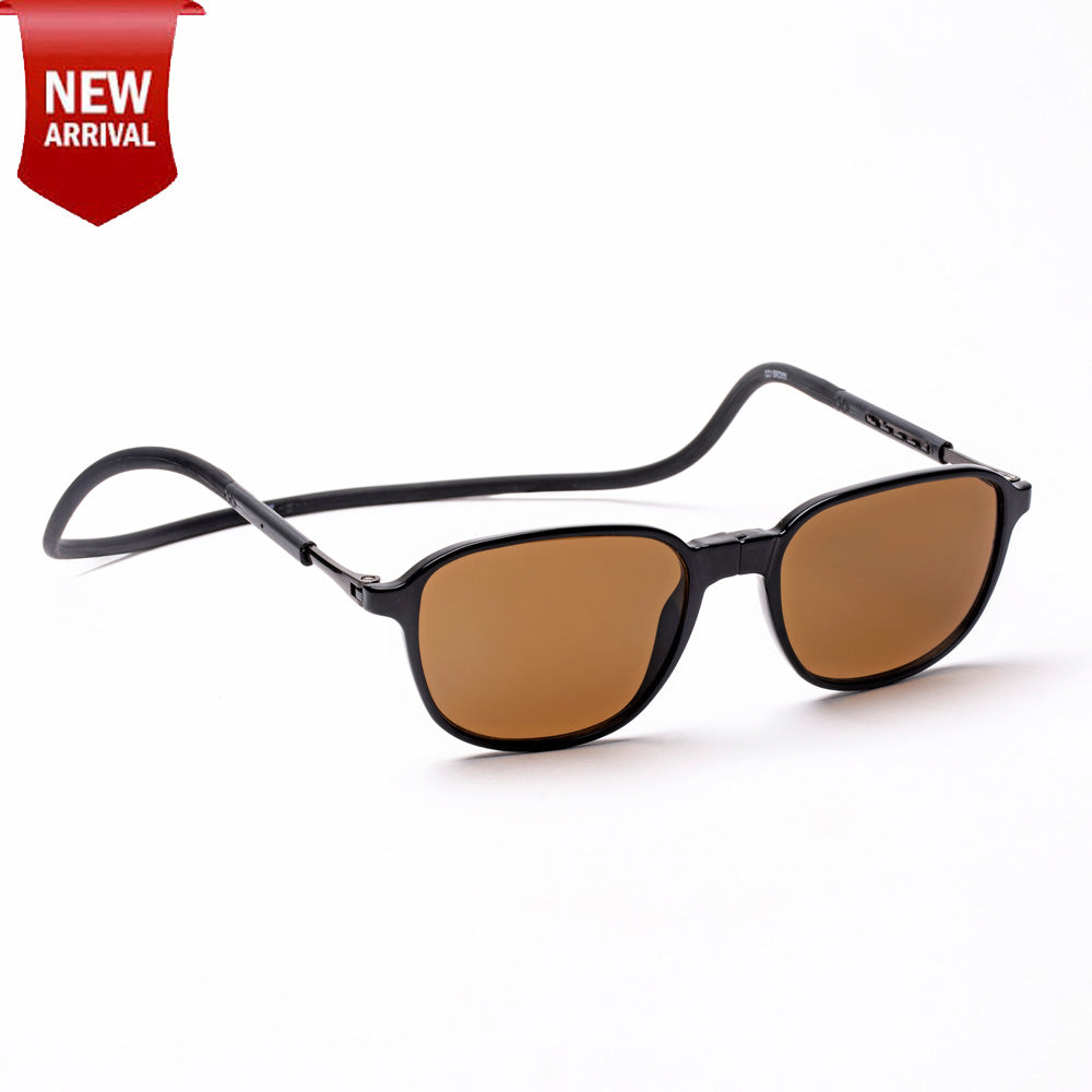 Rounded Square- Black Frame -Magnetic Sunglasses