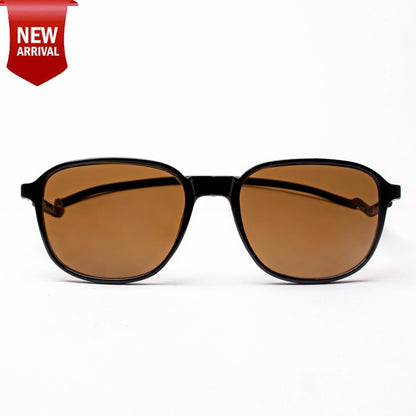 Rounded Square- Black Frame -Magnetic Sunglasses