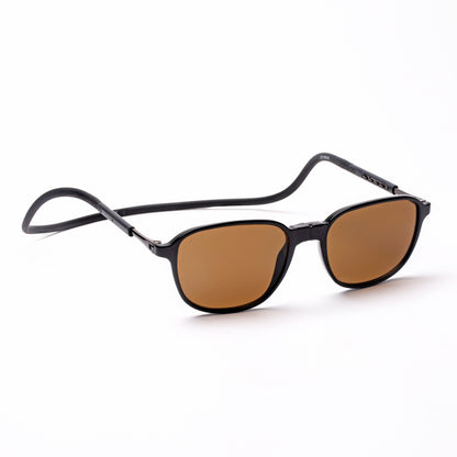 Rounded Square- Black Frame -Magnetic Sunglasses