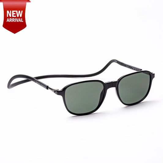 Rounded Square- Black Frame -Magnetic Sunglasses