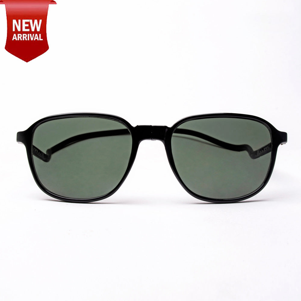 Rounded Square- Black Frame -Magnetic Sunglasses