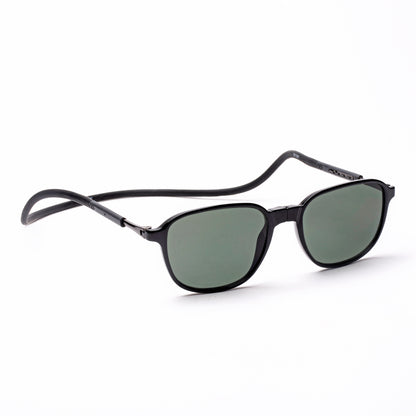 Rounded Square- Black Frame -Magnetic Sunglasses
