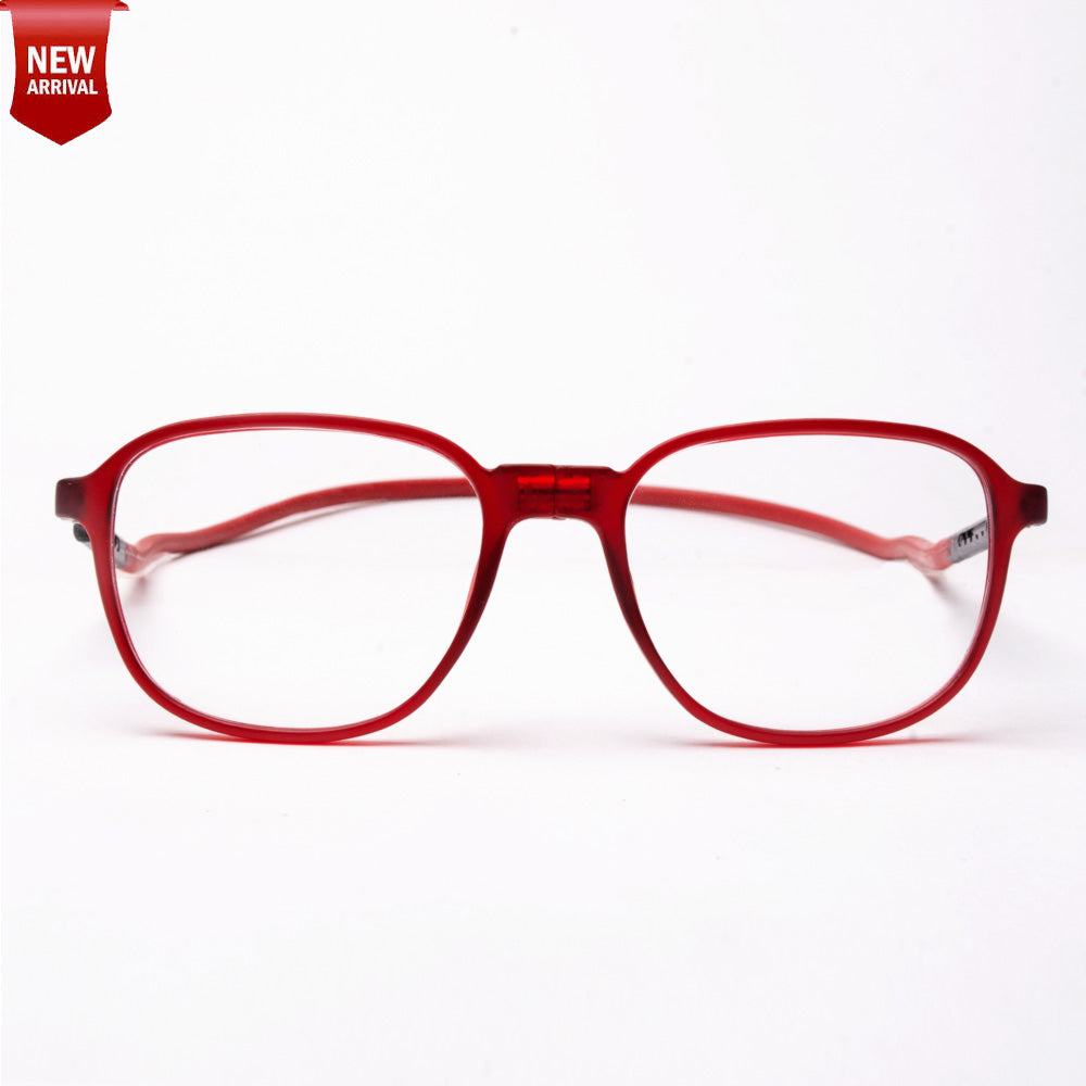 Rounded Square Hang In Neck Reading Glasses With Flexible Head Band.
