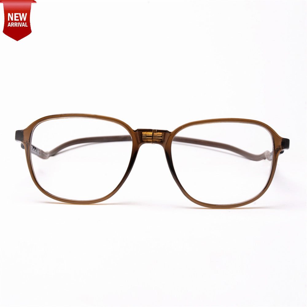 Rounded Square Hang In Neck Reading Glasses With Flexible Head Band.