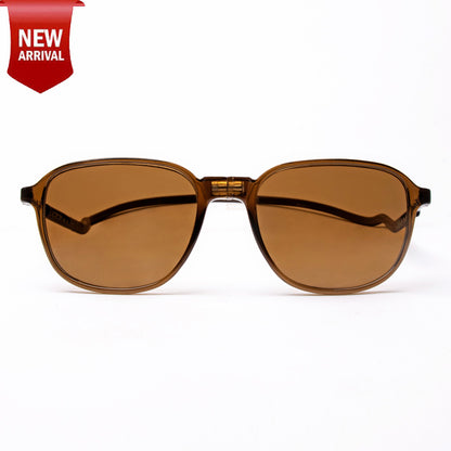 Rounded Square- Brown Frame -Magnetic Sunglasses