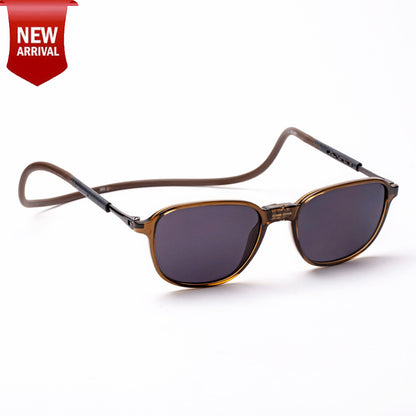 Rounded Square- Brown Frame -Magnetic Sunglasses