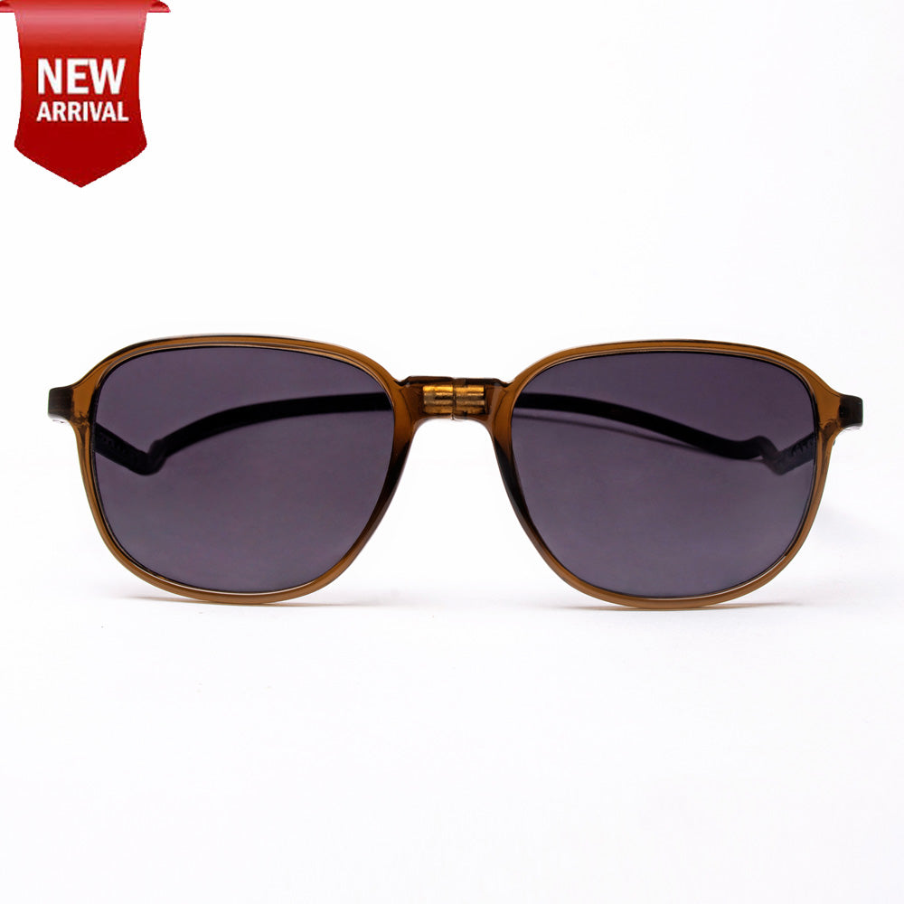 Rounded Square- Brown Frame -Magnetic Sunglasses