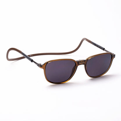 Rounded Square- Brown Frame -Magnetic Sunglasses