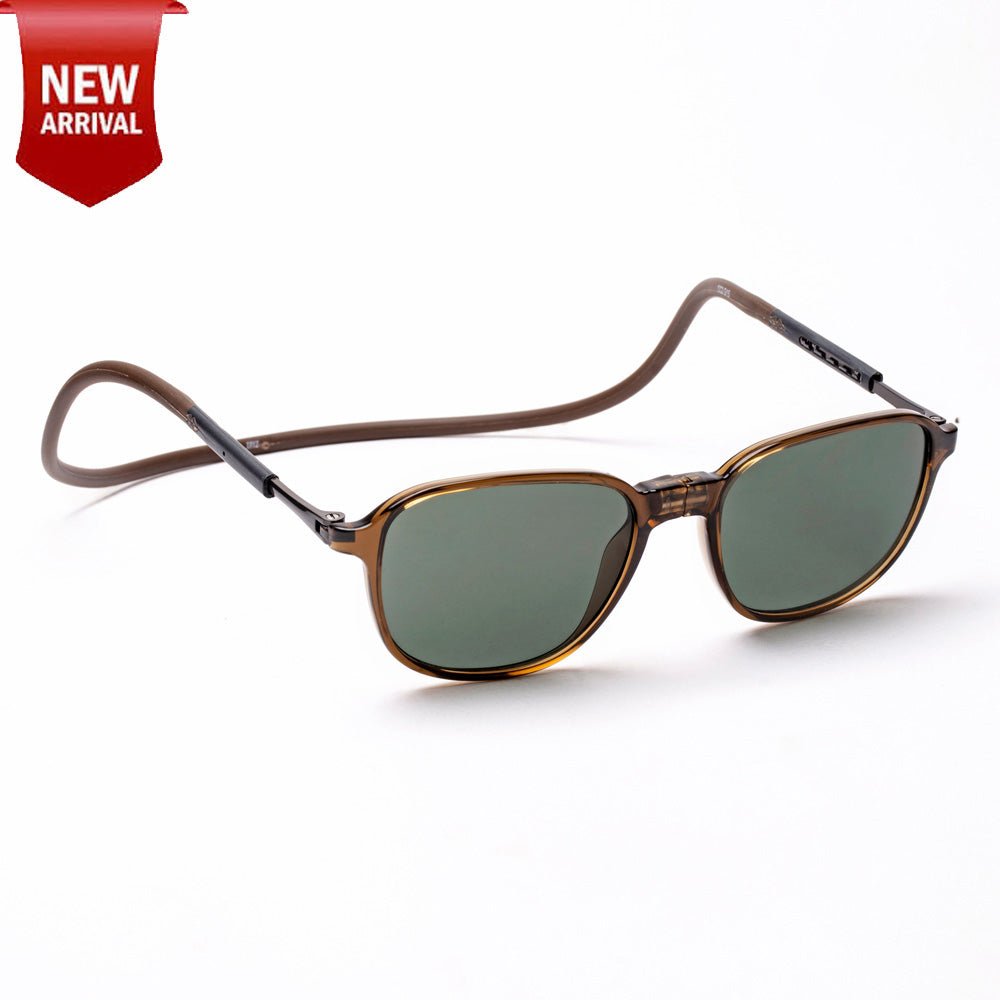 Rounded Square- Brown Frame -Magnetic Sunglasses