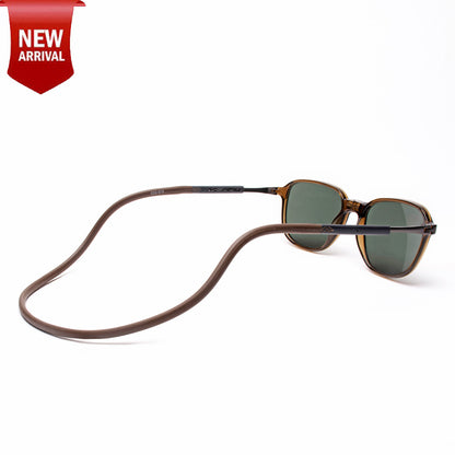 Rounded Square- Brown Frame -Magnetic Sunglasses