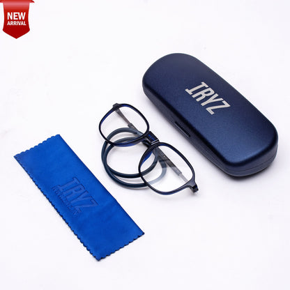 Rounded Square Hang In Neck Reading Glasses With Flexible Head Band.