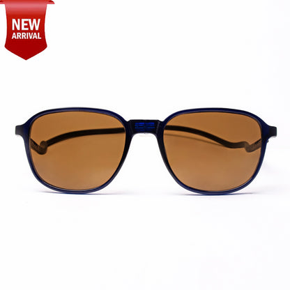 Rounded Square- Dark Blue Frame -Magnetic Sunglasses