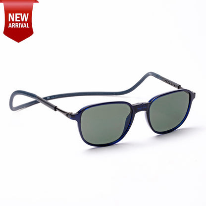 Rounded Square- Dark Blue Frame -Magnetic Sunglasses