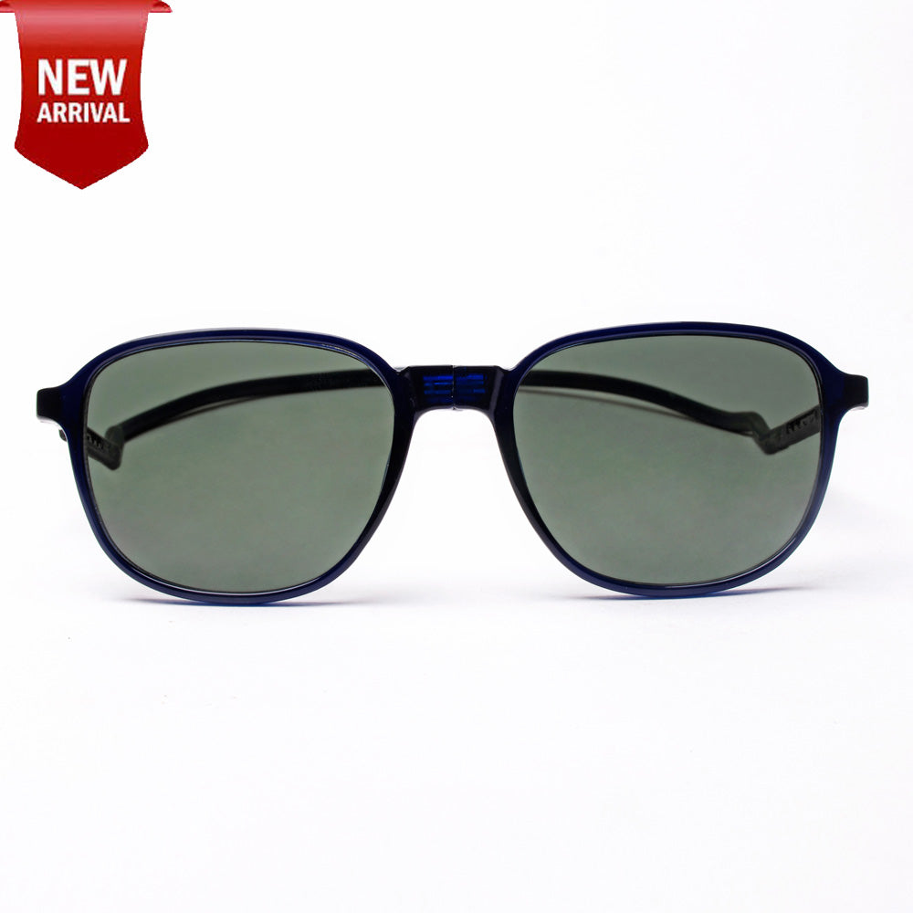 Rounded Square- Dark Blue Frame -Magnetic Sunglasses