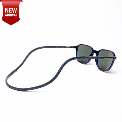 Rounded Square- Dark Blue Frame -Magnetic Sunglasses