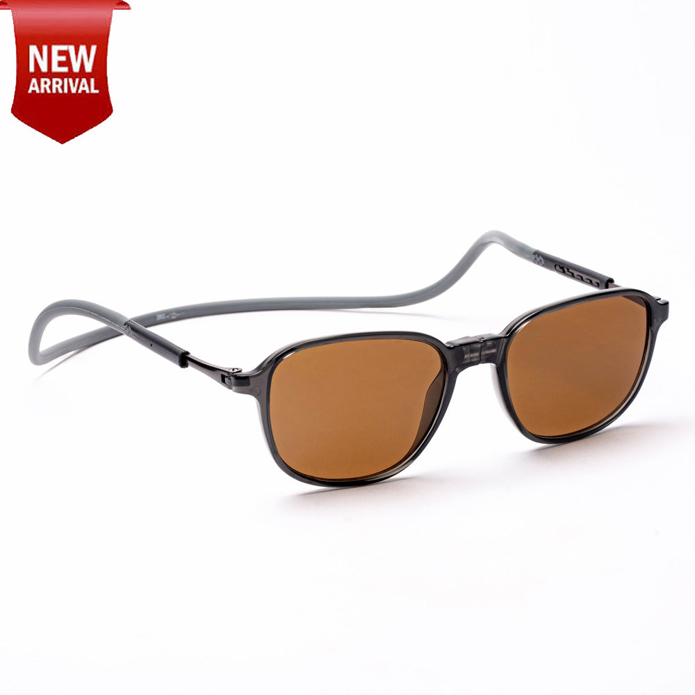 Rounded Square- Dark Grey Frame -Magnetic Sunglasses