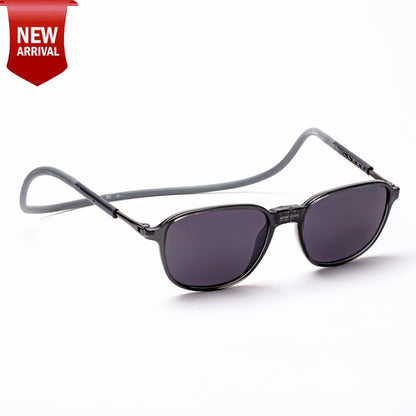 Rounded Square- Dark Grey Frame -Magnetic Sunglasses