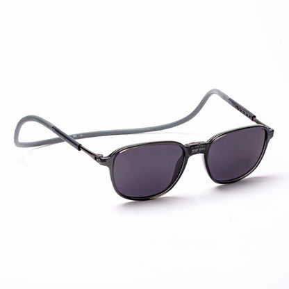 Rounded Square- Dark Grey Frame -Magnetic Sunglasses