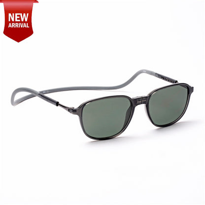 Rounded Square- Dark Grey Frame -Magnetic Sunglasses