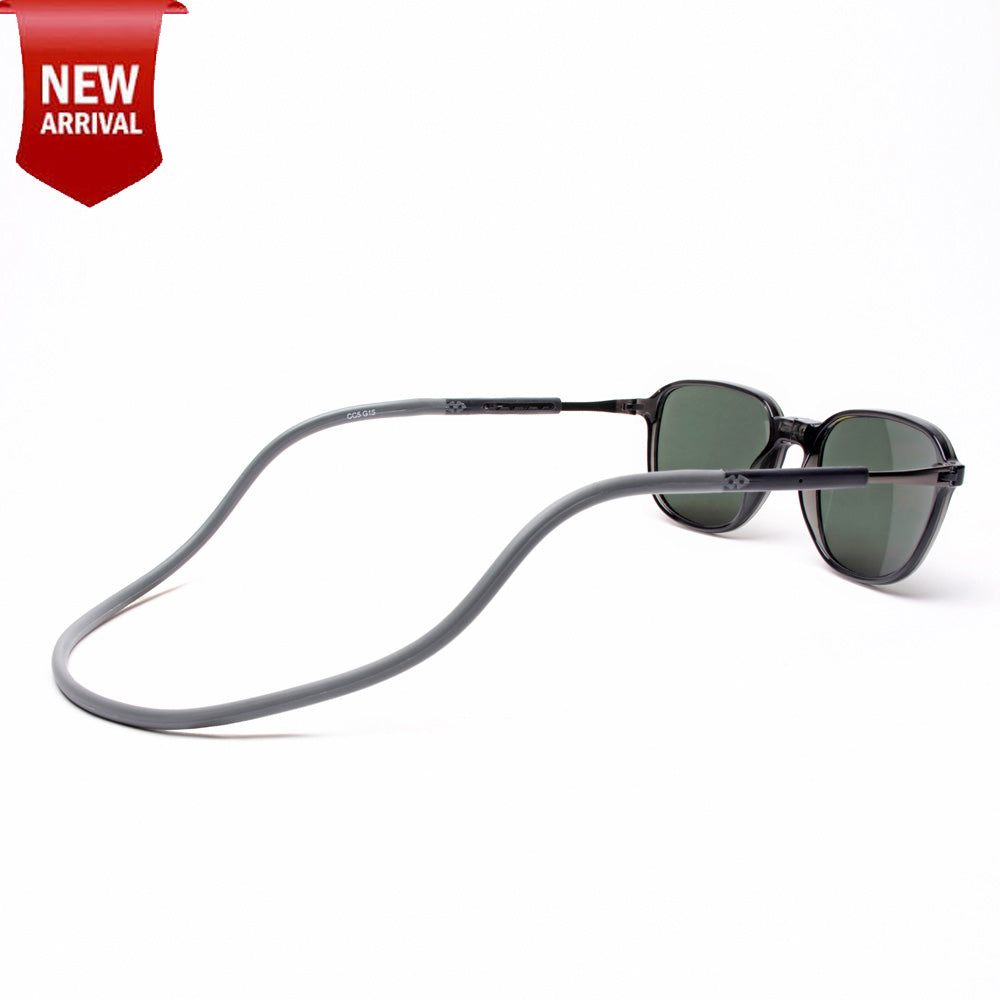 Rounded Square- Dark Grey Frame -Magnetic Sunglasses