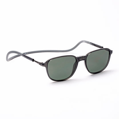 Rounded Square- Dark Grey Frame -Magnetic Sunglasses