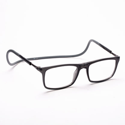 Classic Square Hang In Neck Reading Glasses With Flexible Head Band.