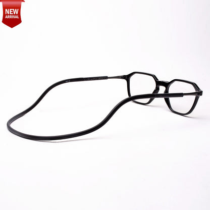 Hexagon shape Hang In Neck Reading Glasses With Flexible Head Band.