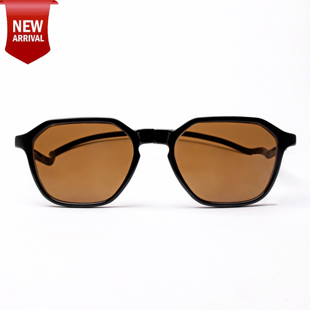 Hexagon Shape- Black Frame -Magnetic Sunglasses (HC13)