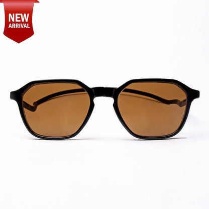 Hexagon Shape- Black Frame -Magnetic Sunglasses (HC13)