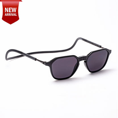 Hexagon Shape- Black Frame -Magnetic Sunglasses (HC14)