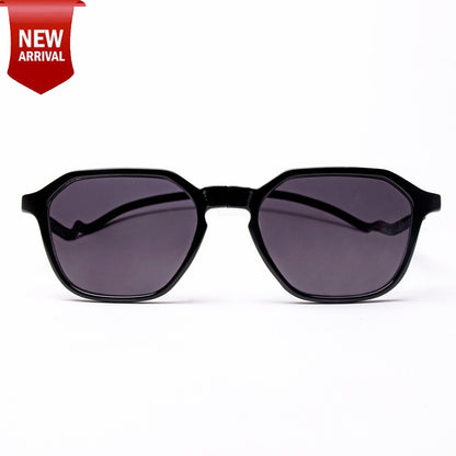 Hexagon Shape- Black Frame -Magnetic Sunglasses (HC14)