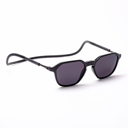 Hexagon Shape- Black Frame -Magnetic Sunglasses (HC14)