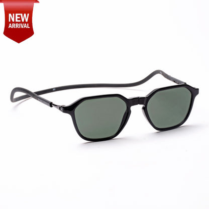 Hexagon Shape- Black Frame -Magnetic Sunglasses (HC11)
