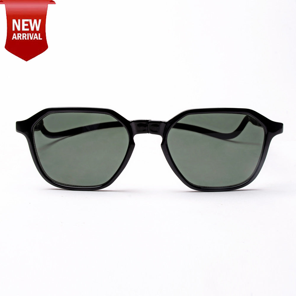Hexagon Shape- Black Frame -Magnetic Sunglasses (HC11)