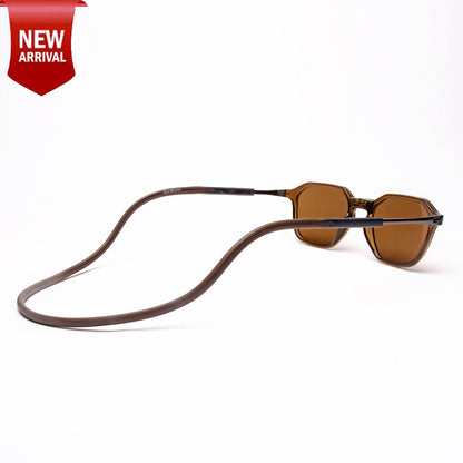 Hexagon Shape- Brown Frame -Magnetic Sunglasses