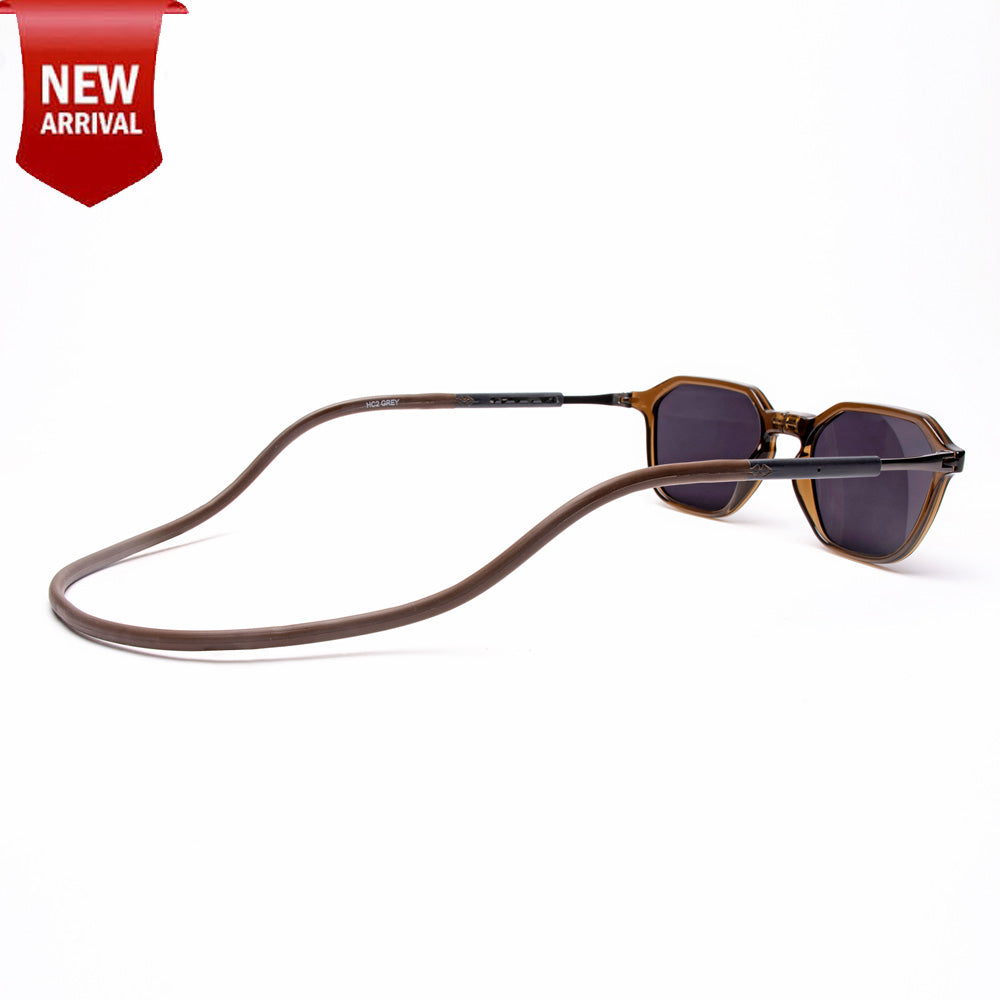 Hexagon Shape- Brown Frame -Magnetic Sunglasses