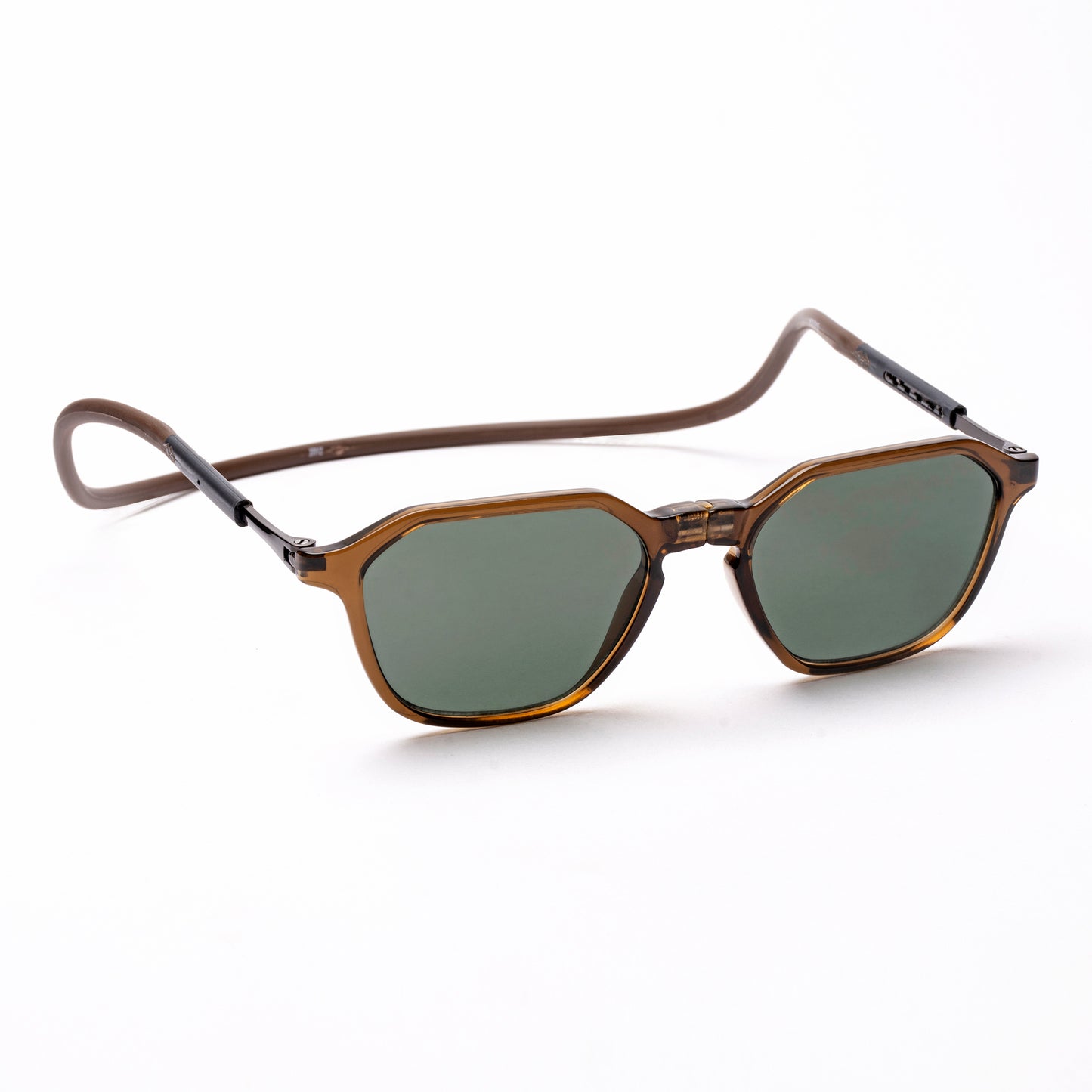 Hexagon Shape- Brown Frame -Magnetic Sunglasses