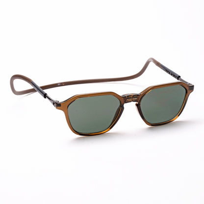 Hexagon Shape- Brown Frame -Magnetic Sunglasses