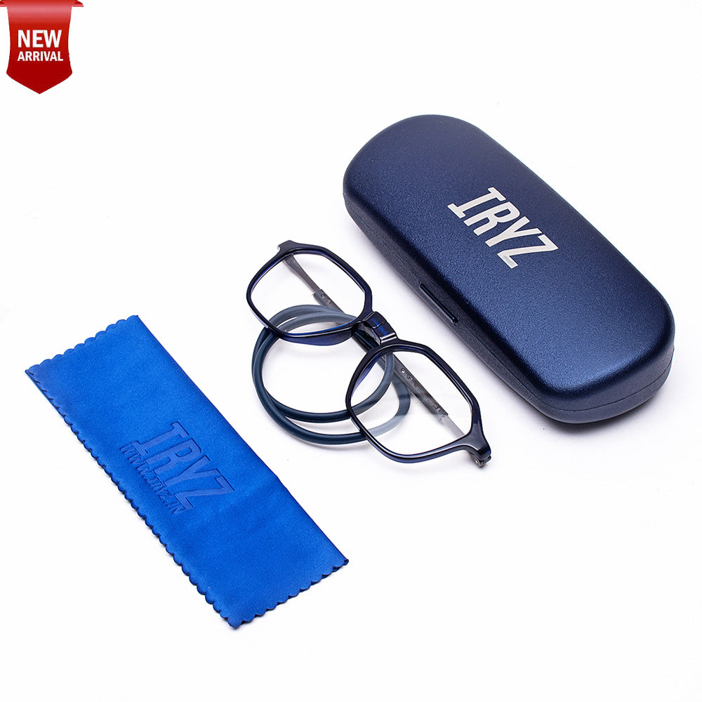 Hexagon shape Hang In Neck Reading Glasses With Flexible Head Band