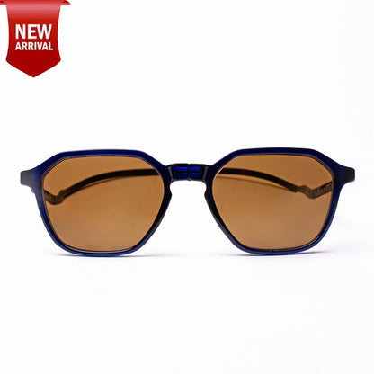 Hexagon Shape- Dark Blue Frame -Magnetic Sunglasses