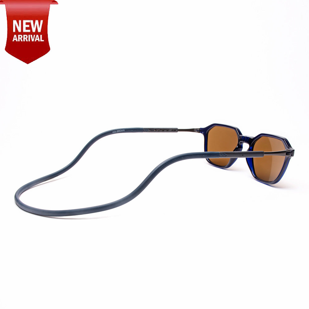 Hexagon Shape- Dark Blue Frame -Magnetic Sunglasses