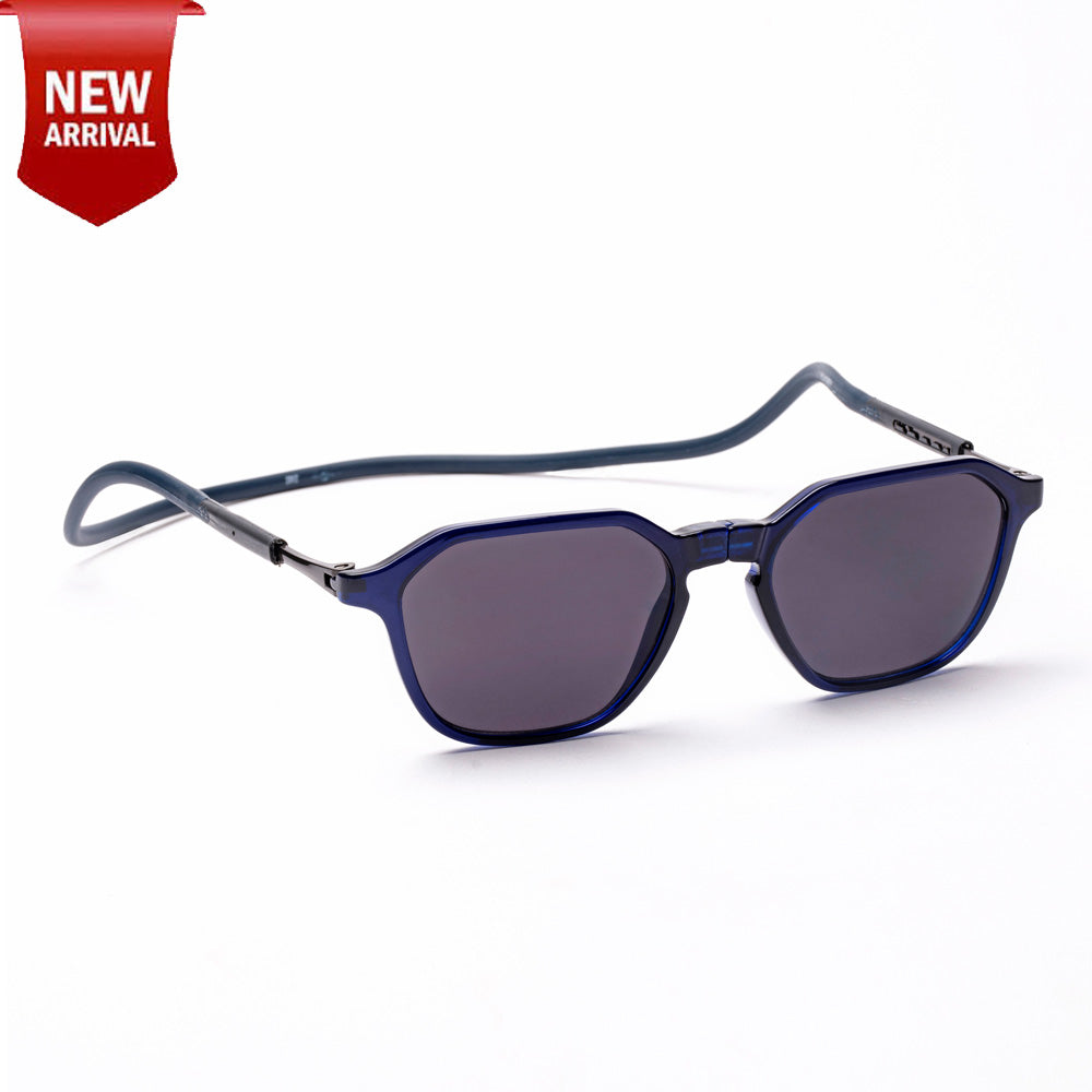 Hexagon Shape- Dark Blue Frame -Magnetic Sunglasses (HC44)