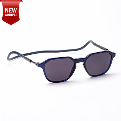 Hexagon Shape- Dark Blue Frame -Magnetic Sunglasses (HC44)
