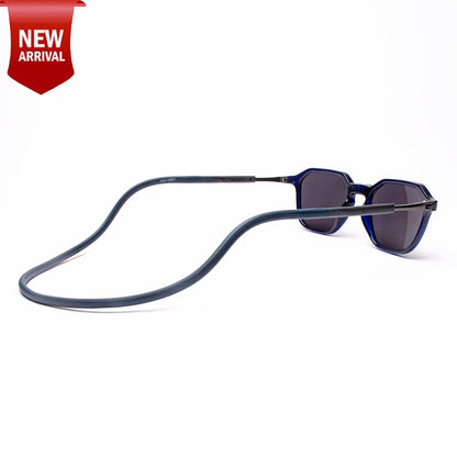 Hexagon Shape- Dark Blue Frame -Magnetic Sunglasses (HC44)