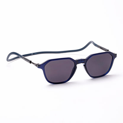 Hexagon Shape- Dark Blue Frame -Magnetic Sunglasses